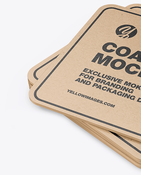 Kraft Beverage Coasters Mockup