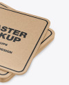 Kraft Beverage Coasters Mockup