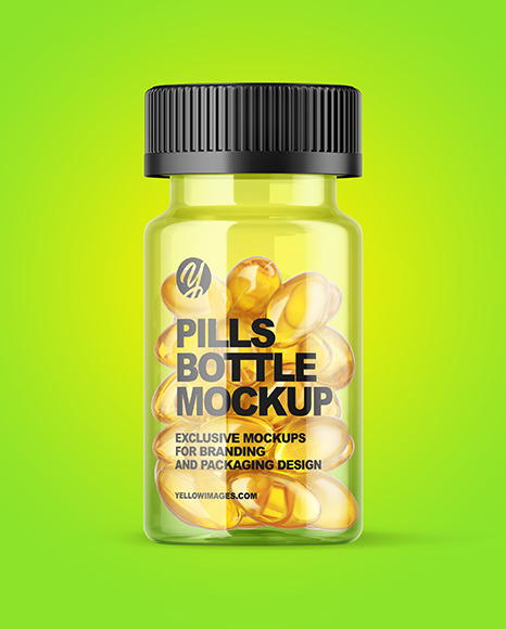 Clear Fish Oil Bottle Mockup