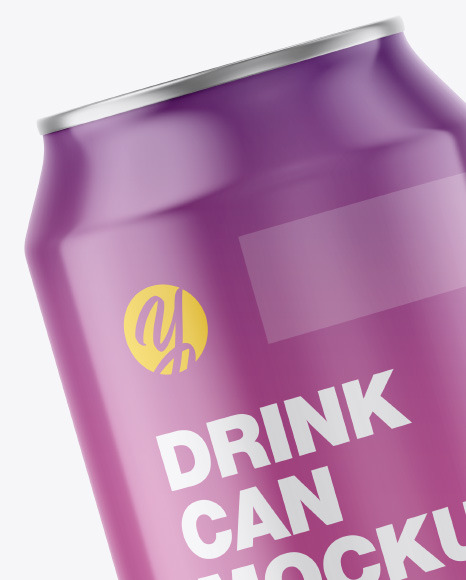 Metallic Drink Can w/ Glossy Finish Mockup