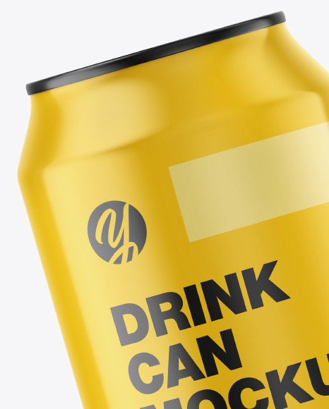 Metallic Drink Can w/ Glossy Finish Mockup