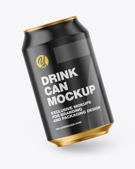 Metallic Drink Can w/ Glossy Finish Mockup