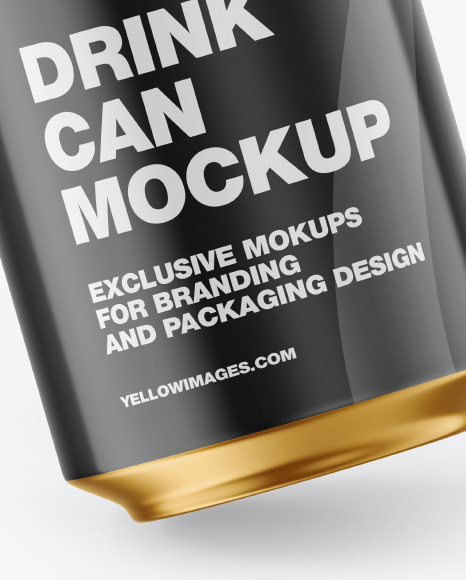 Metallic Drink Can w/ Glossy Finish Mockup