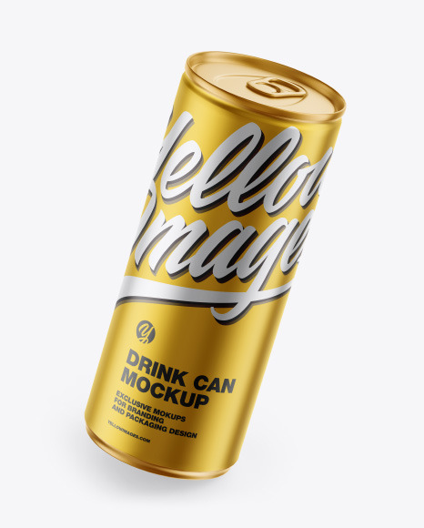 Matte Metallic Drink Can Mockup