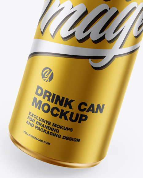 Matte Metallic Drink Can Mockup