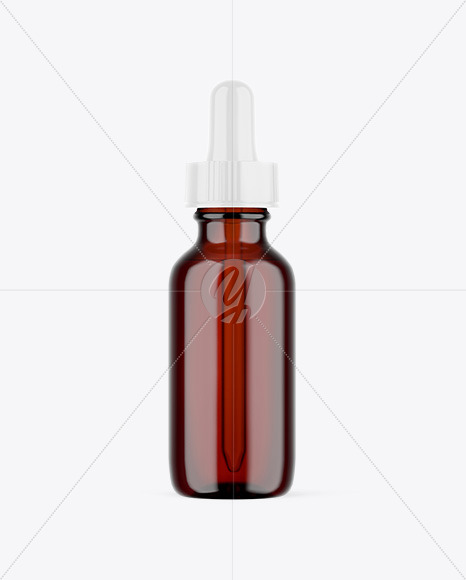 Dark Amber Glass Dropper Bottle Mockup