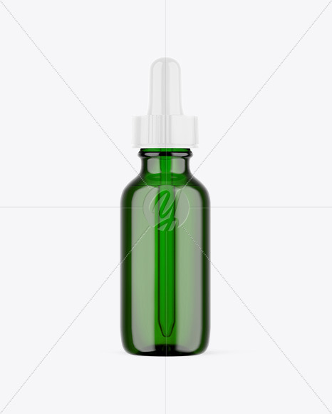 Green Glass Dropper Bottle Mockup