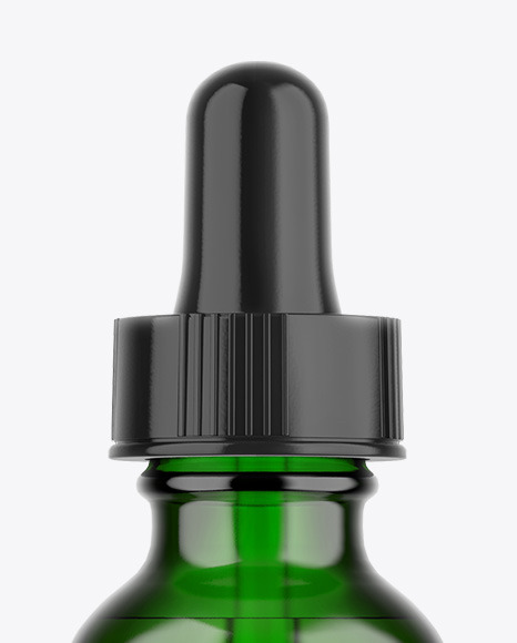 Green Glass Dropper Bottle Mockup