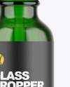 Green Glass Dropper Bottle Mockup