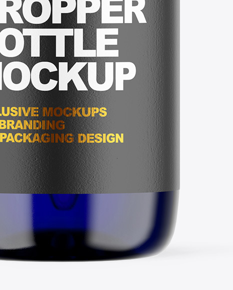 Blue Glass Dropper Bottle Mockup