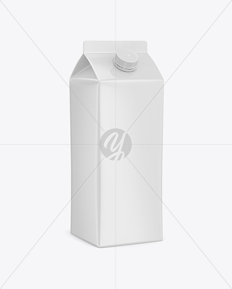 Glossy Juice Carton Package Mockup