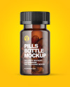 Amber Fish Oil Bottle Mockup