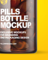 Amber Fish Oil Bottle Mockup