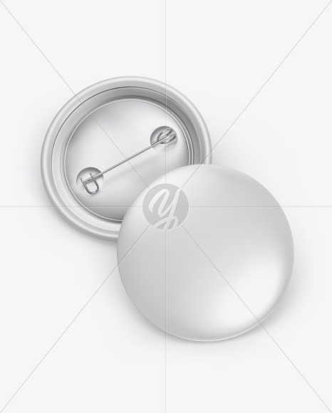 Two Glossy Button Pins Mockup