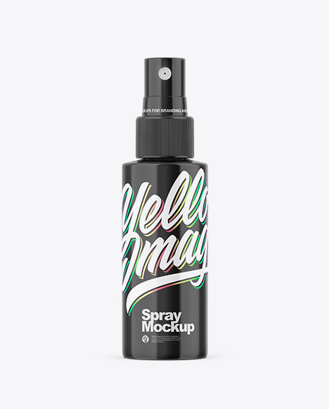 Glossy Spray Bottle Mockup