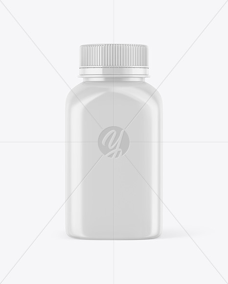 Square Glossy Bottle Mockup