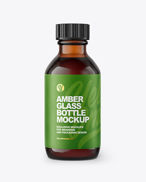 Amber Glass Bottle Mockup