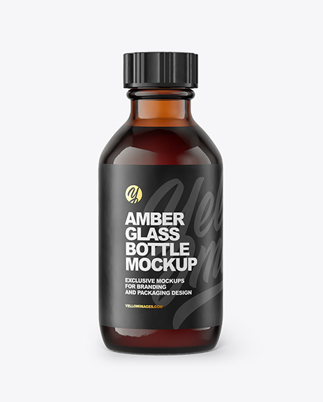 Amber Glass Bottle Mockup