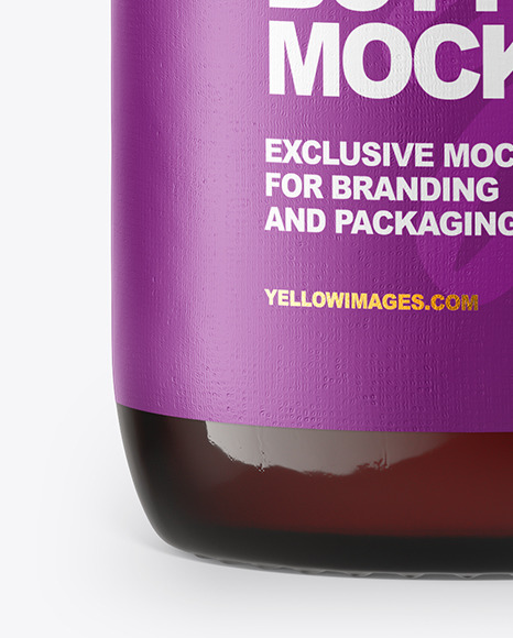 Amber Glass Bottle Mockup