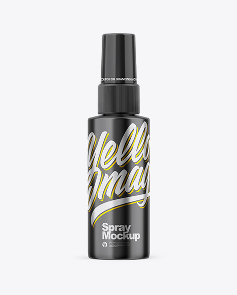 Glossy Metallic Spray Bottle Mockup