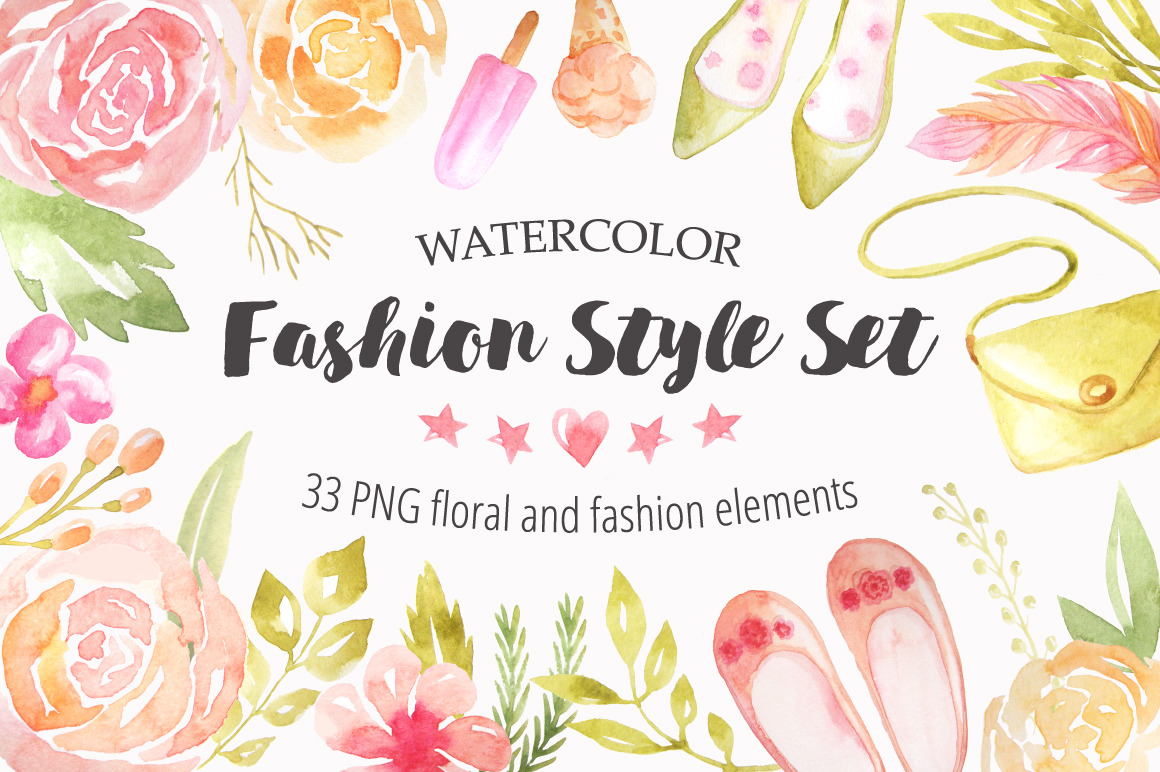 Watercolor Fashion Style Set Watercolor Fashion Style Set