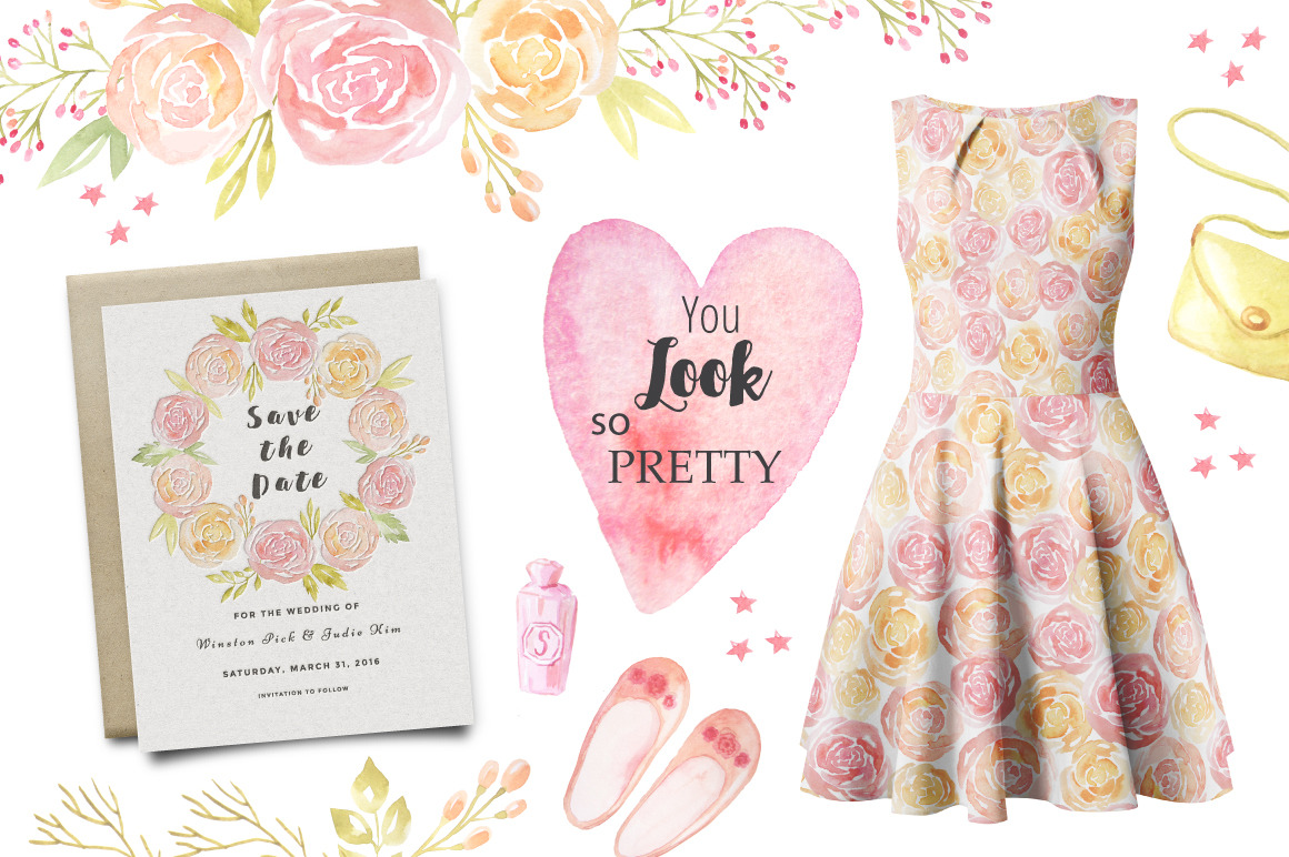Watercolor Fashion Style Set Watercolor Fashion Style Set