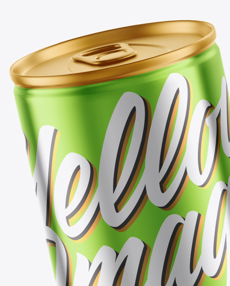 Glossy Metallic Drink Can Mockup