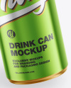 Glossy Metallic Drink Can Mockup