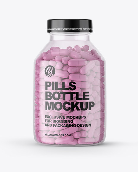 Clear Pills Bottle Mockup