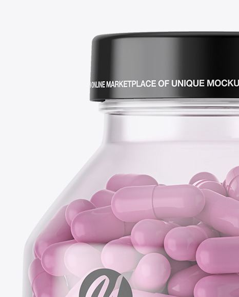 Clear Pills Bottle Mockup