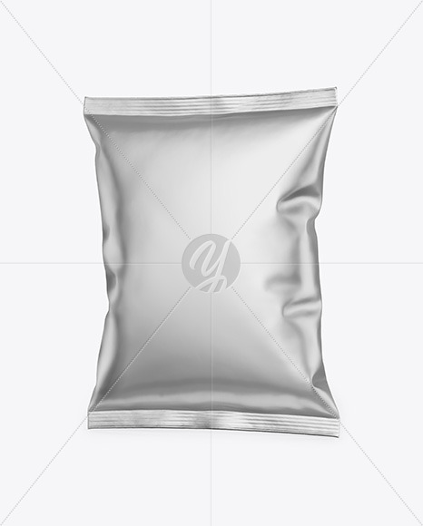 Matte Metallic Snack Package Mockup - Half Side View