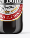 Amber Glass Bottle With Red Ale Mockup