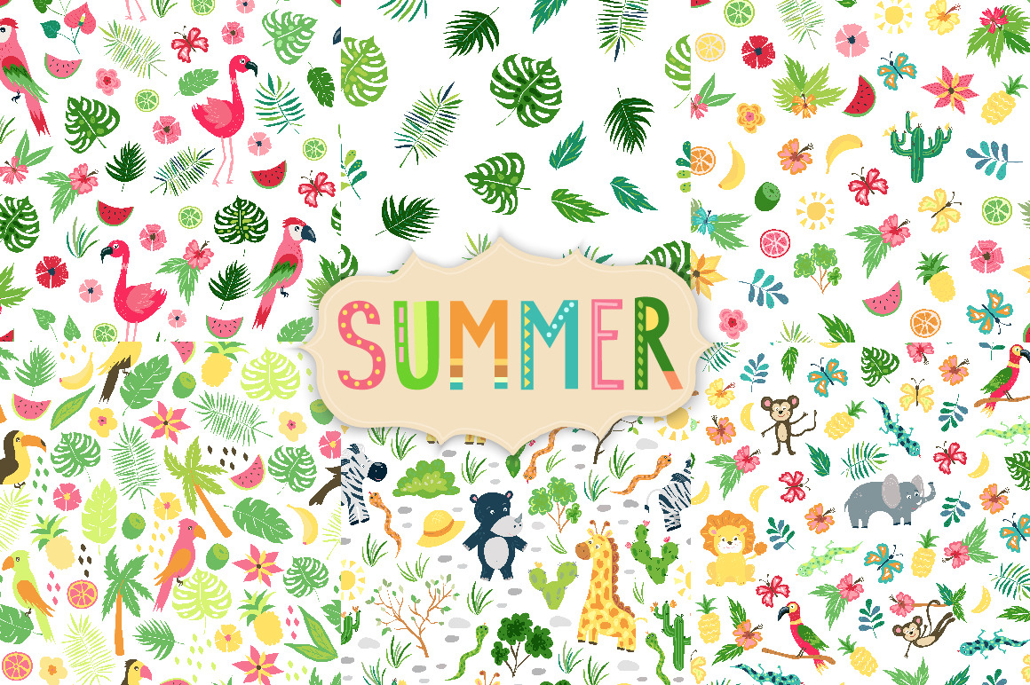 Summer Tropical Cute Vector Pack Summer Tropical Cute Vector Pack
