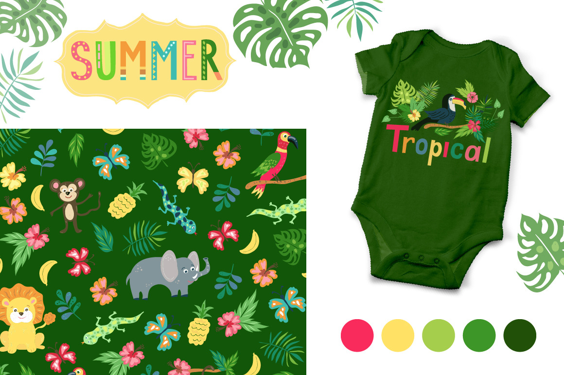 Summer Tropical Cute Vector Pack Summer Tropical Cute Vector Pack