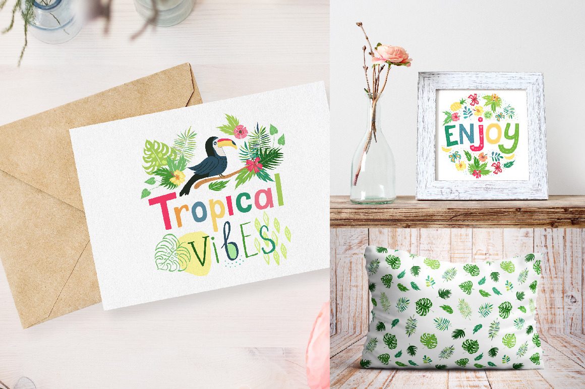 Summer Tropical Cute Vector Pack Summer Tropical Cute Vector Pack