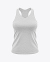 Women’s Heather V-Neck Tank Top Mockup - Front View