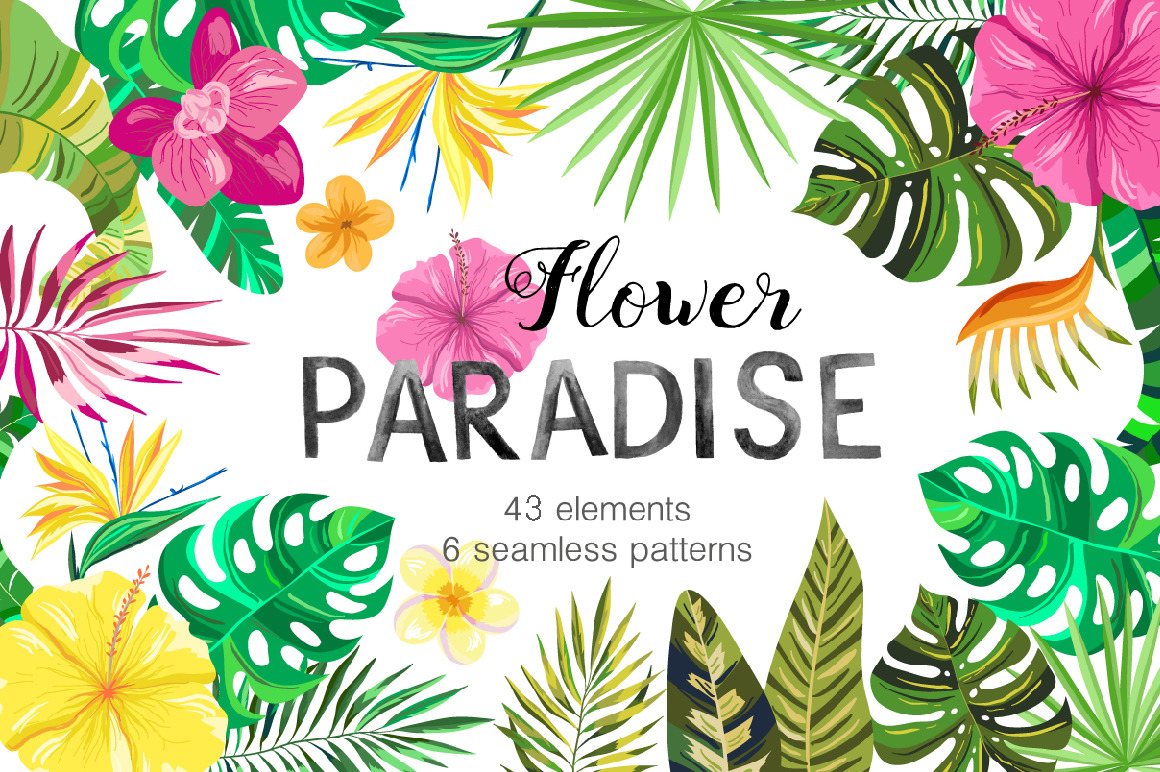 Vector Flower Paradise Set