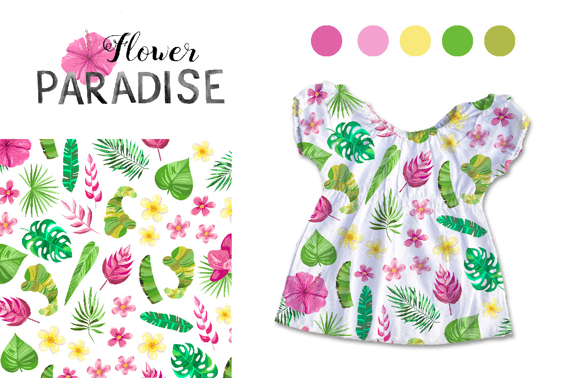 Vector Flower Paradise Set Vector Flower Paradise Set