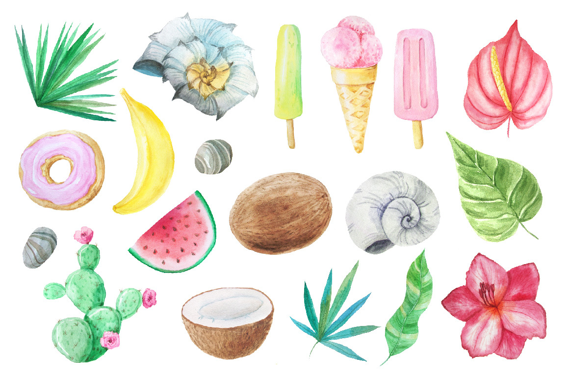 Watercolor Summer Vibes Set
