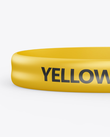 Glossy Silicone Wristband Mockup