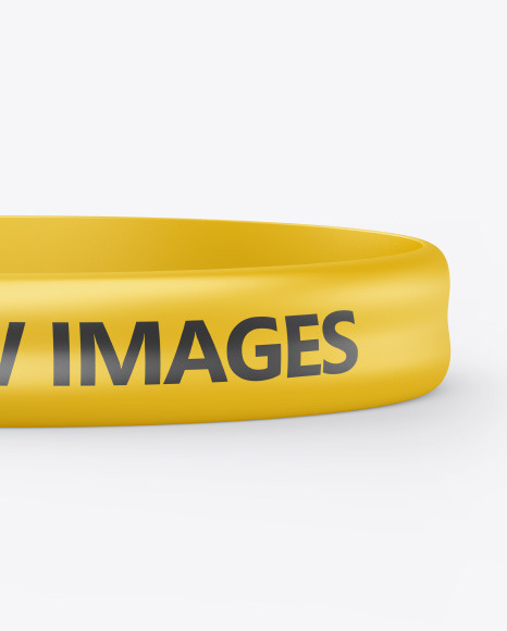 Glossy Silicone Wristband Mockup