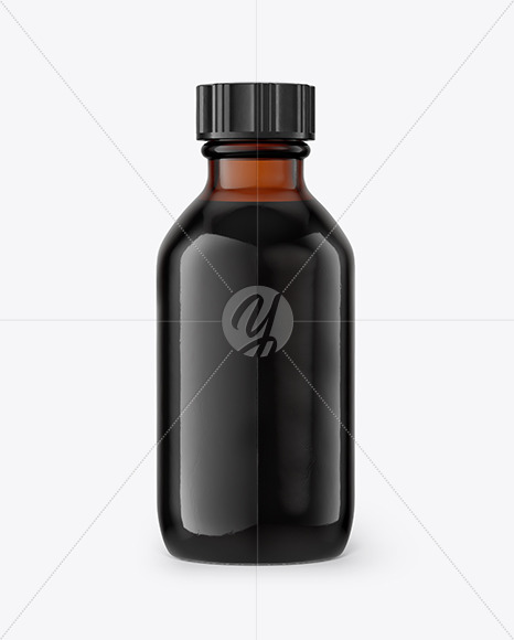 Amber Glass Bottle Mockup