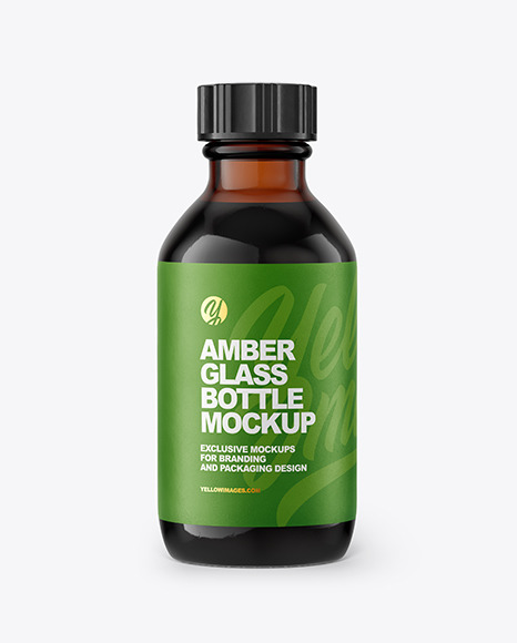 Amber Glass Bottle Mockup - Medical mockup