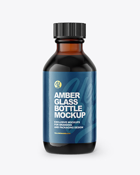 Amber Glass Bottle Mockup Amber Glass Bottle Mockup