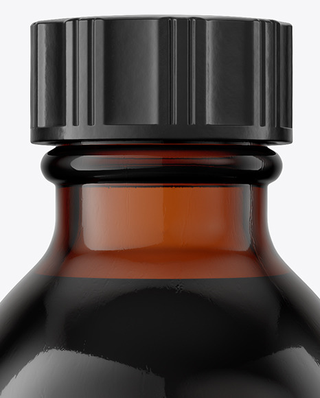 Amber Glass Bottle Mockup