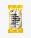 Dried Salami Sausages In Package Mockup