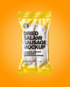 Dried Salami Sausages In Package Mockup