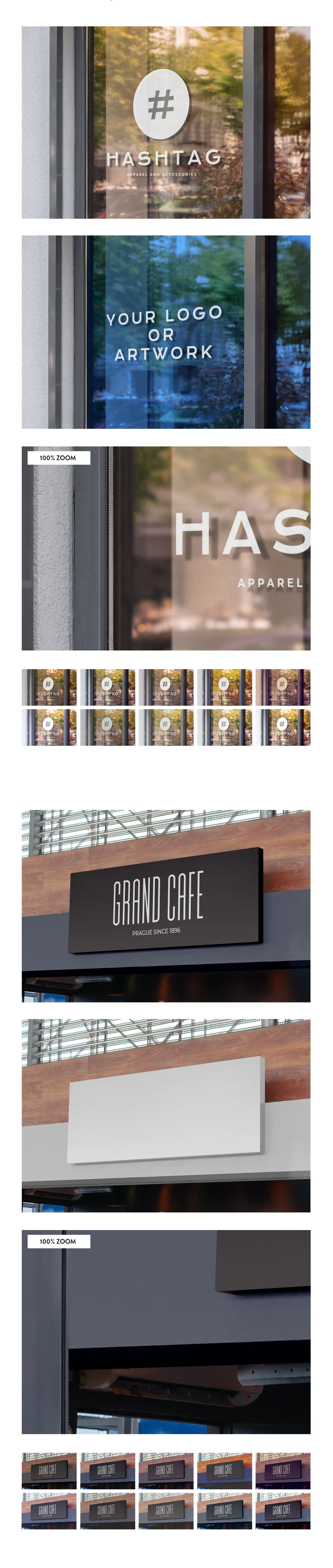 50 sign facade logo mockup template bundle 2