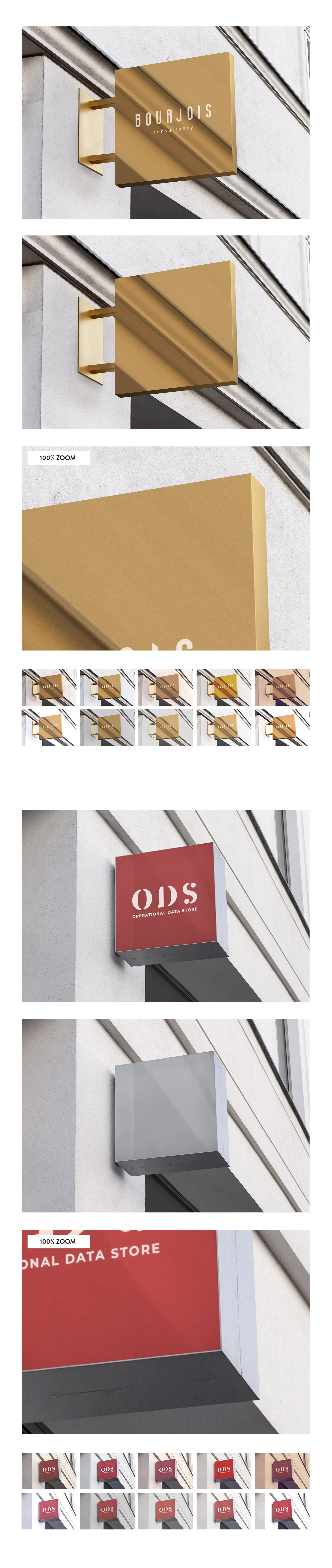 50 sign facade logo mockup template bundle 2