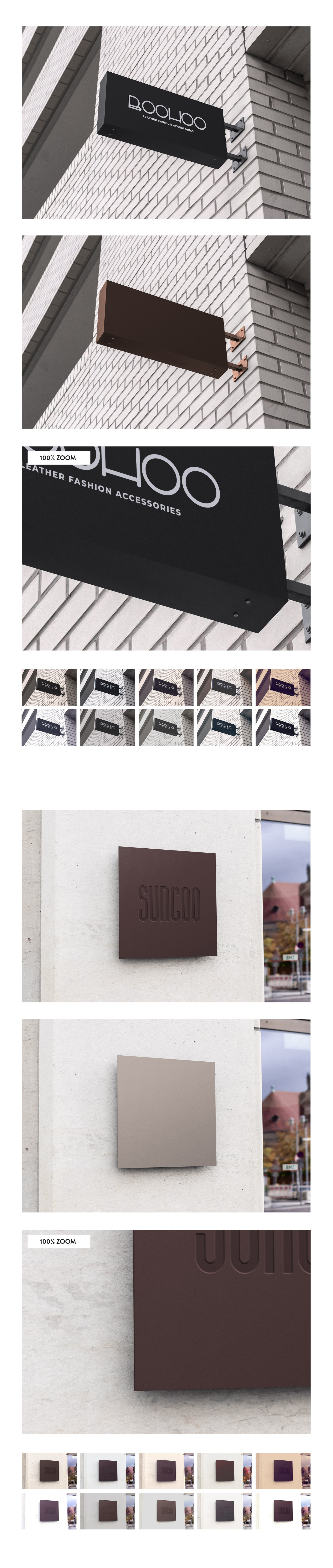 50 sign facade logo mockup template bundle 2